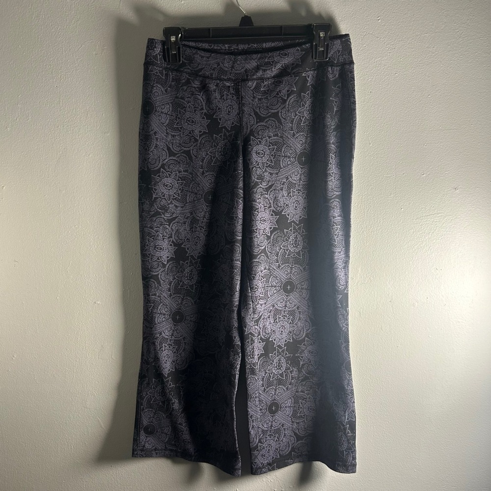 Athleta Black Paisley Print Bootcut‎ Yoga Pants Women's Size Small